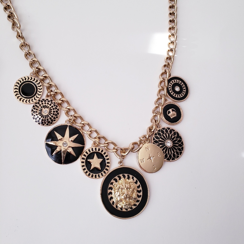 Gold Tone Lion Star Necklace - Picture 9 of 12